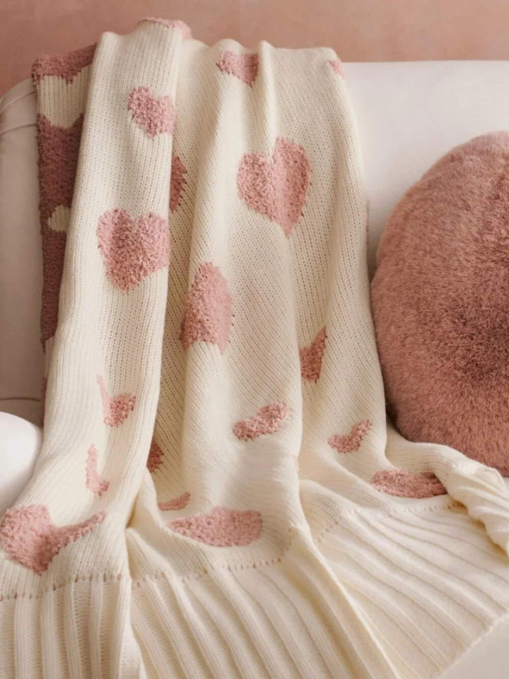Pottery Barn Petit Amour Knit Jacquard Throw